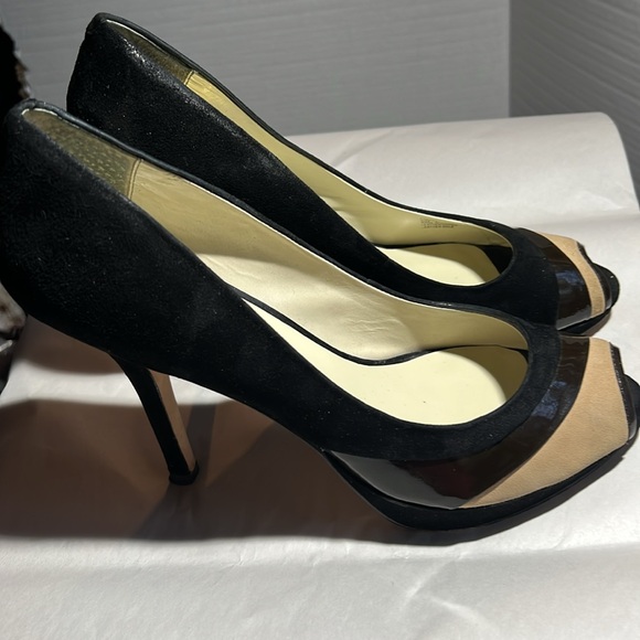 Size 41/10.5 Velvet Angels stilettos open toed shoes - Picture 3 of 7